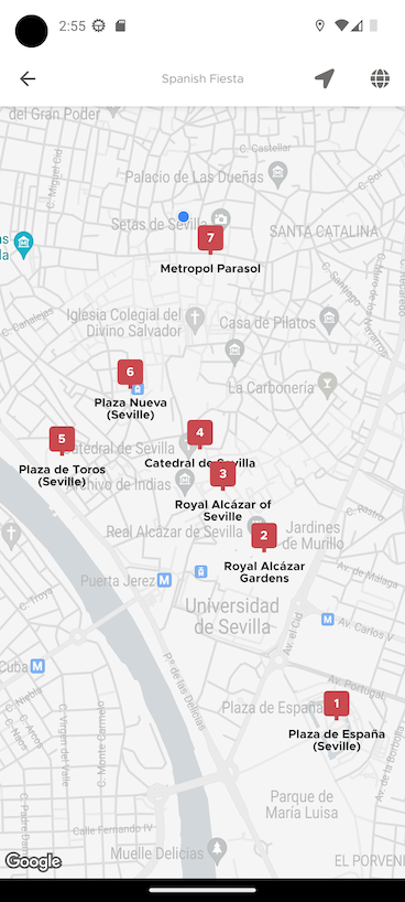 phone app screenshot map